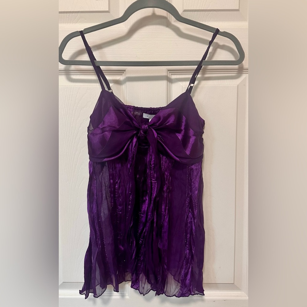 Charlotte Russe Deep Purple Satin Blouse